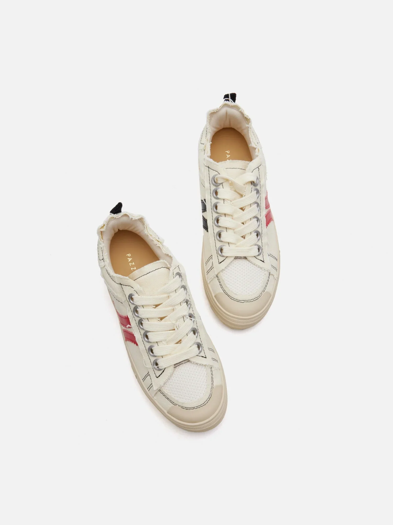 Claudi Asymmetric Stripe Frayed Sneakers - Image 6