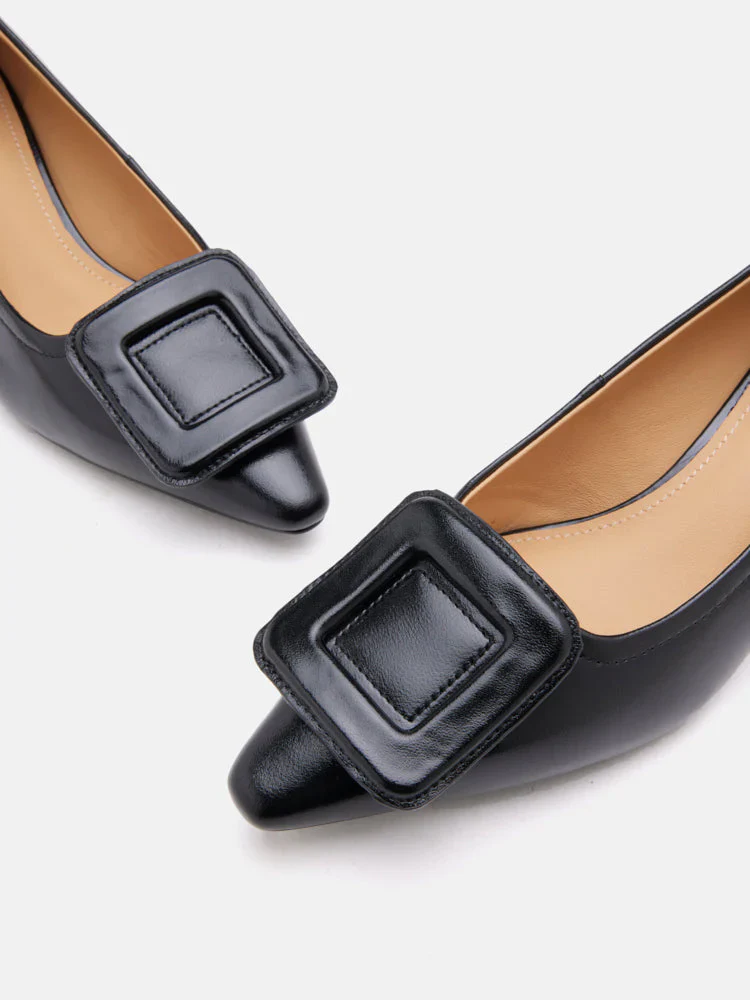 Orelia Square Buckle Pointed Toe Pumps - Image 10