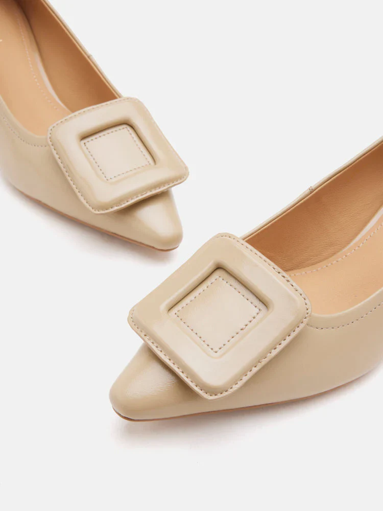 Orelia Square Buckle Pointed Toe Pumps - Image 3