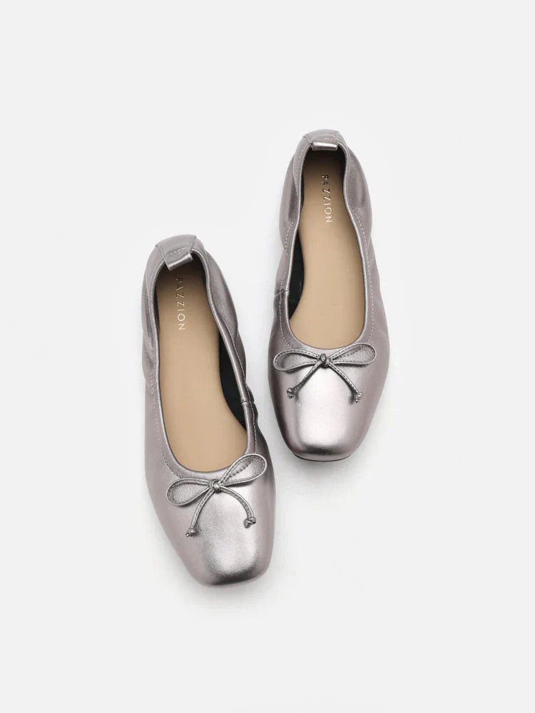Gia Bow Square Toe Flats - Image 5