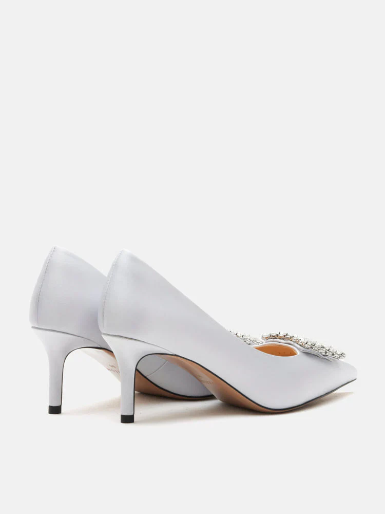 Cara Crystal Embellished Silk Heels - Image 15