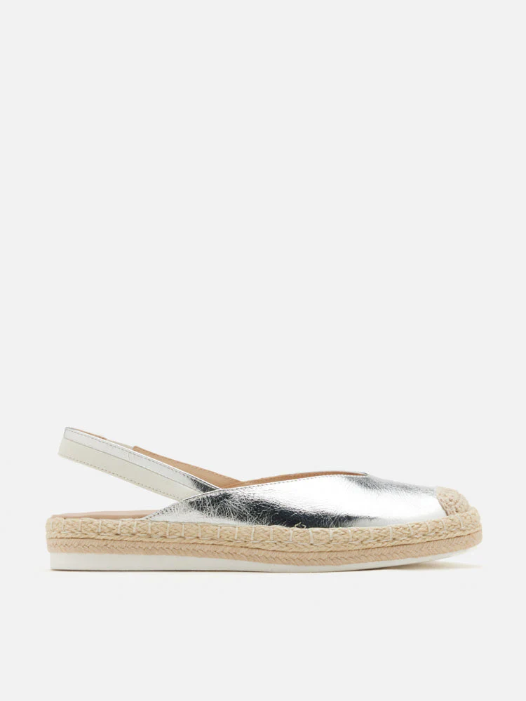 Danni Metallic Leather Slingback Espadrilles - Image 10