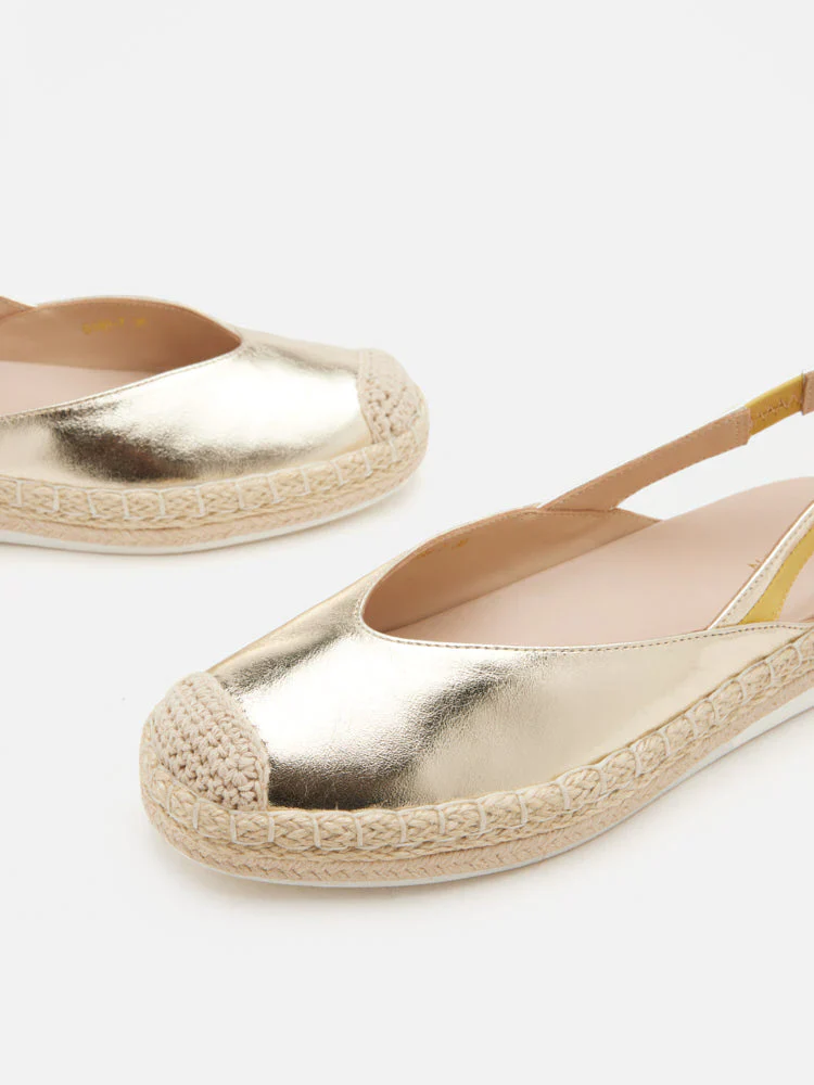 Danni Metallic Leather Slingback Espadrilles - Image 3