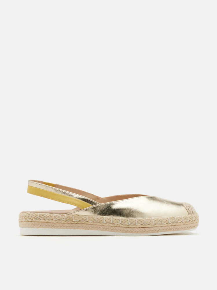Danni Metallic Leather Slingback Espadrilles - Image 4