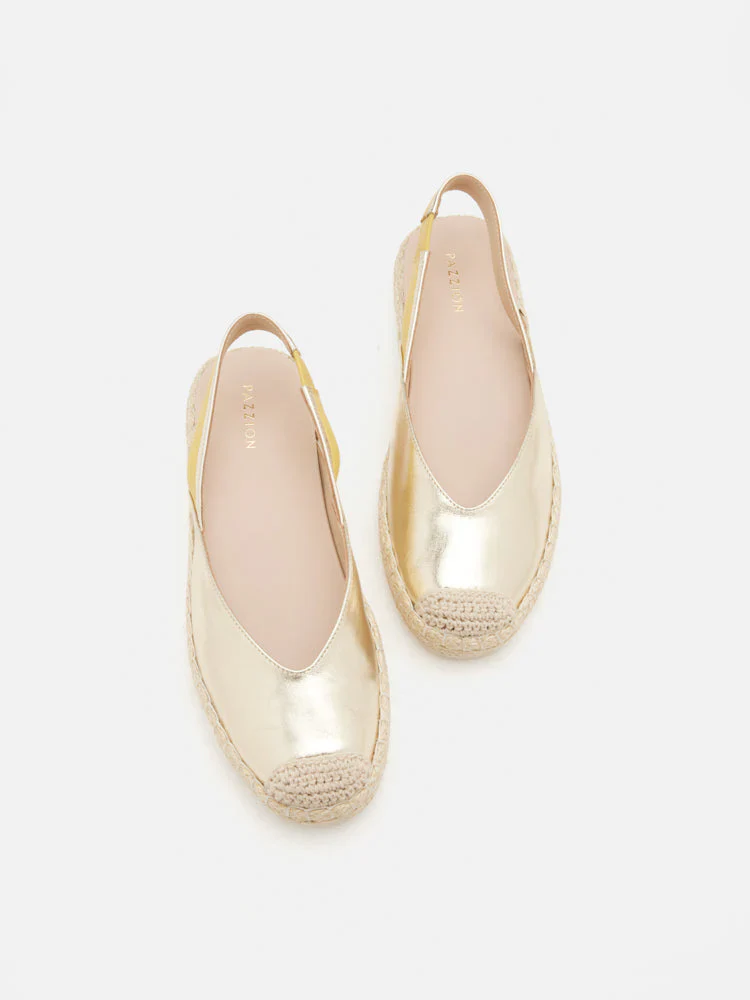 Danni Metallic Leather Slingback Espadrilles - Image 6