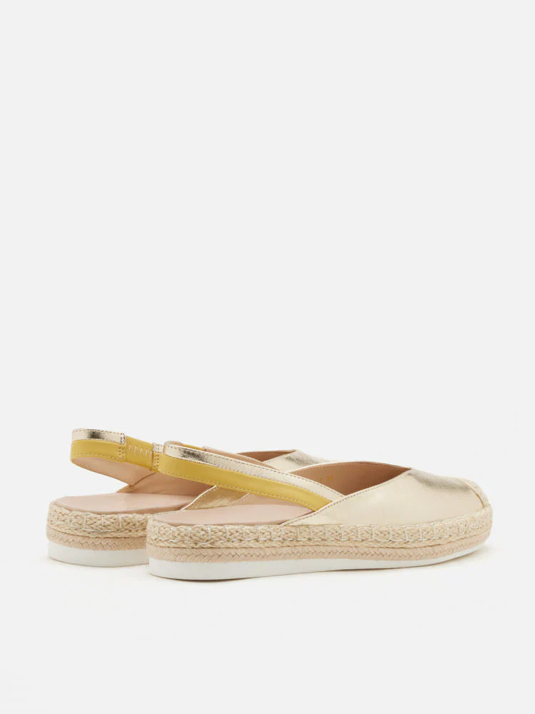 Danni Metallic Leather Slingback Espadrilles - Image 7