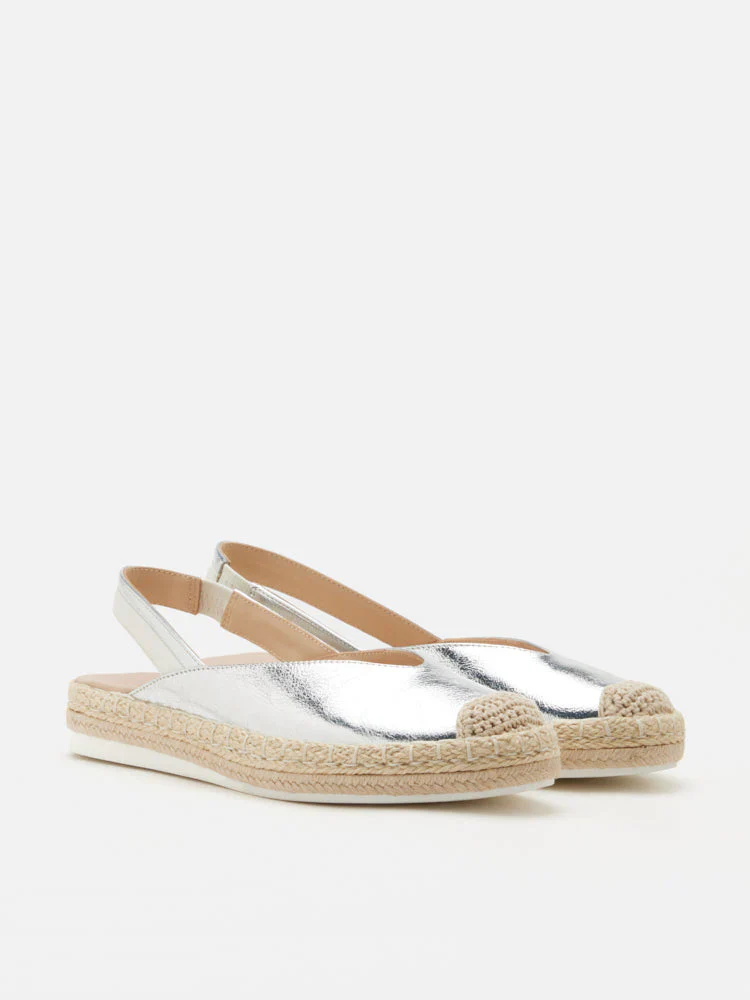 Danni Metallic Leather Slingback Espadrilles - Image 8