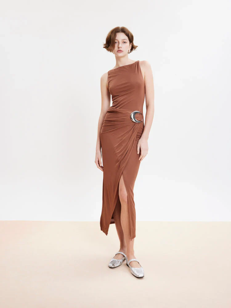 Vivianne Metallic Ruched Strap Flats - Image 12