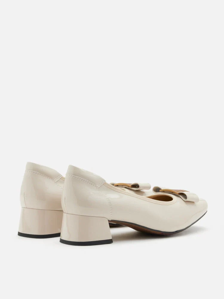 Jenn Metallic Bow Low Block Heels - Image 11