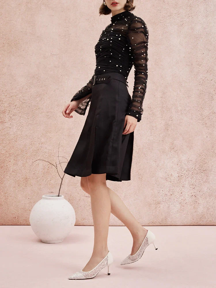 Raena Sequined Mesh Heels - Image 12