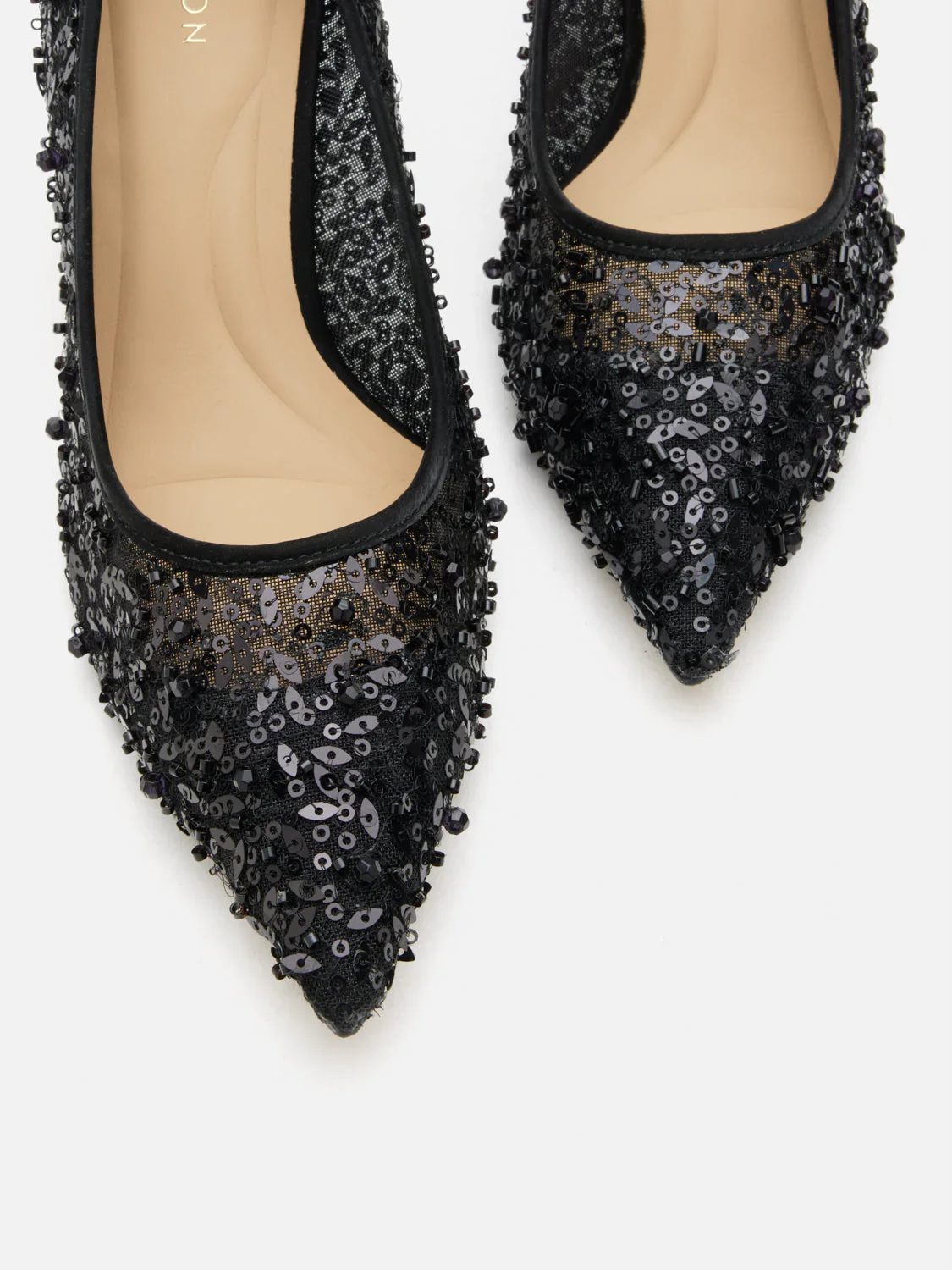 Raena Sequined Mesh Heels - Image 3