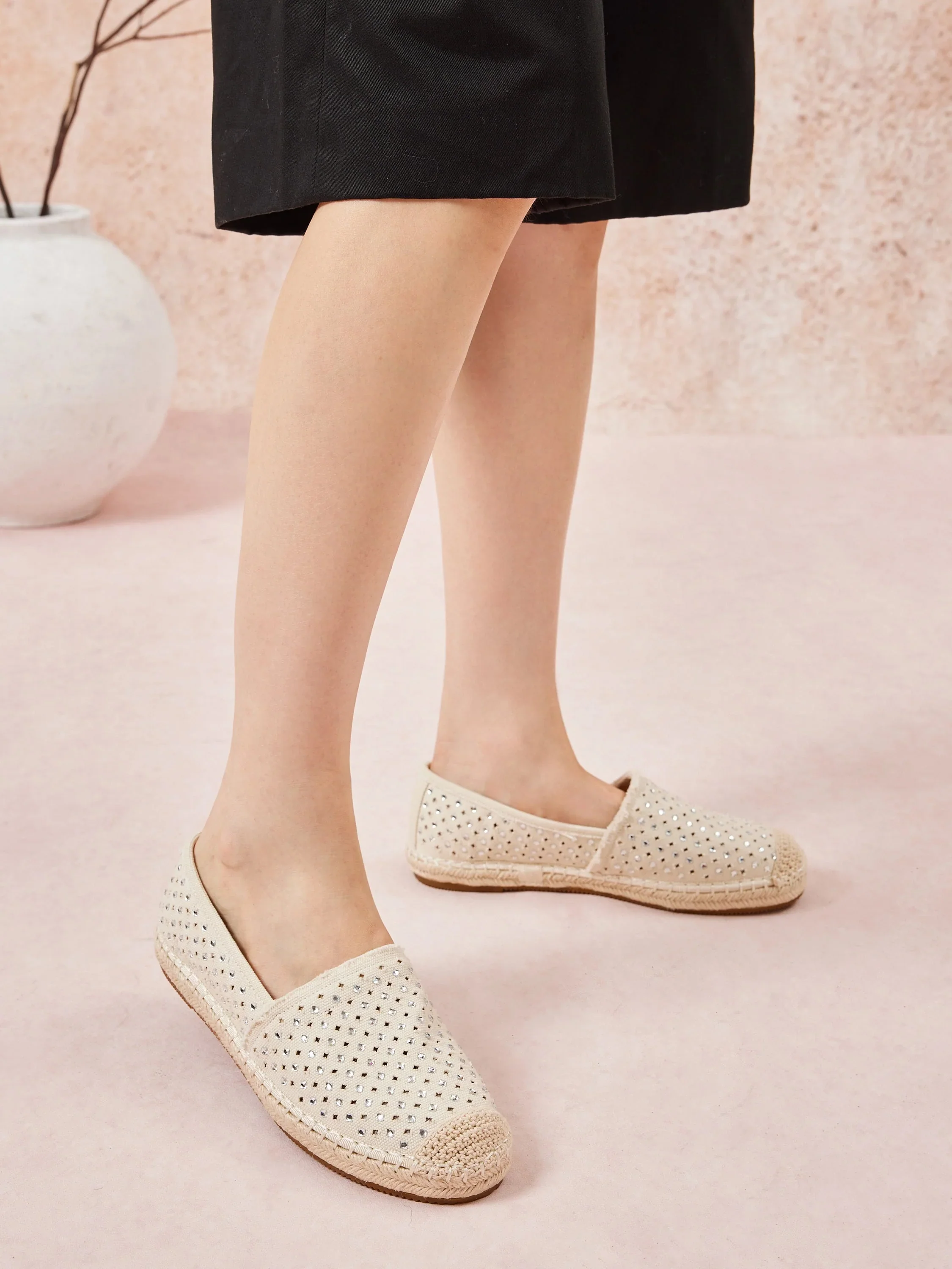 Lela Crystal Studded Espadrilles - Image 9
