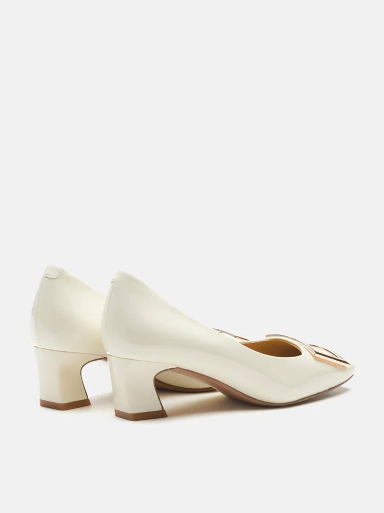 Yvette Buckle Square-Toe Pump Heels - Image 15