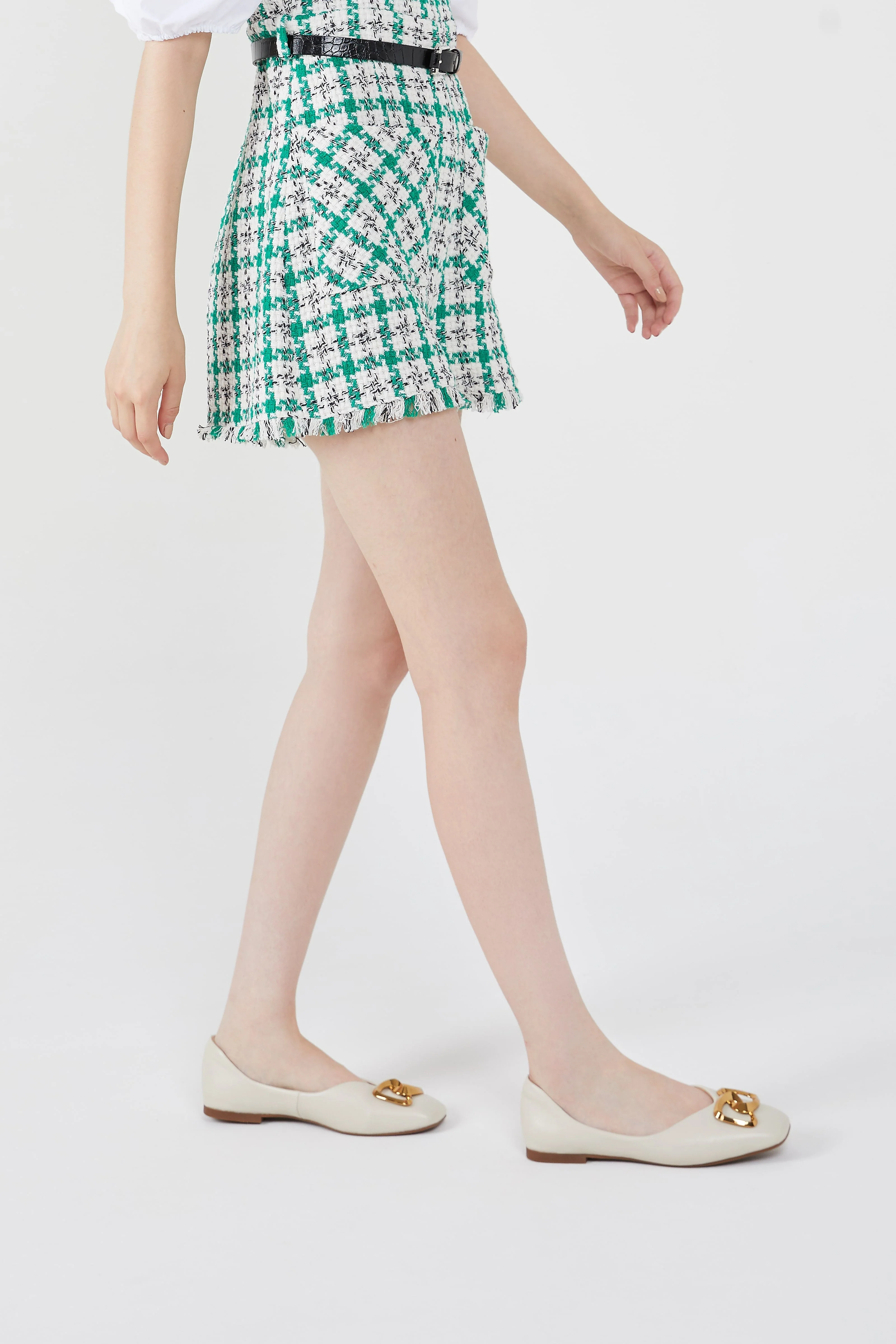 Kaori Gold Buckle Covered Flats - Image 4