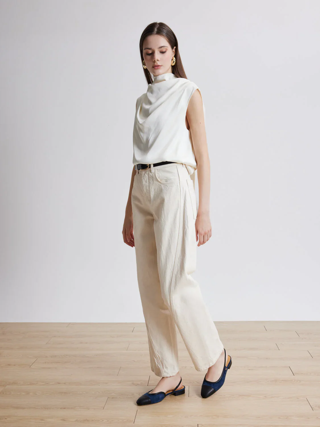 Hanneli Toe Cap Suede Slingback Flats - Image 14