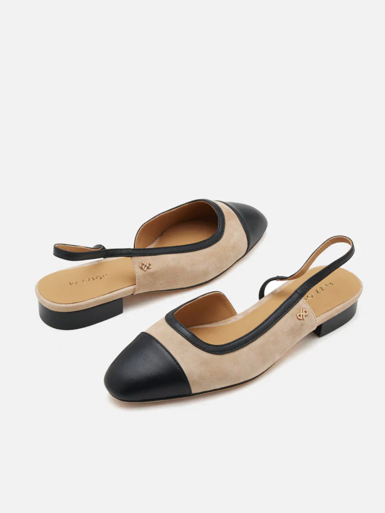 Hanneli Toe Cap Suede Slingback Flats - Image 3