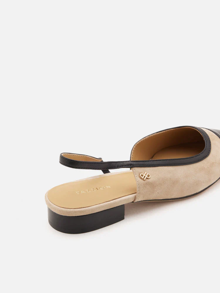 Hanneli Toe Cap Suede Slingback Flats - Image 6