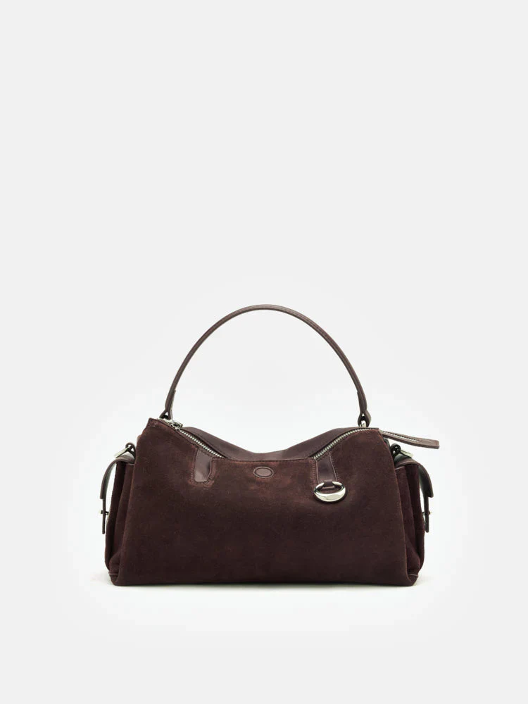 Sevila Suede Leather Satchel - Image 11