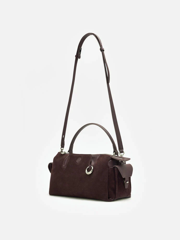 Sevila Suede Leather Satchel - Image 13