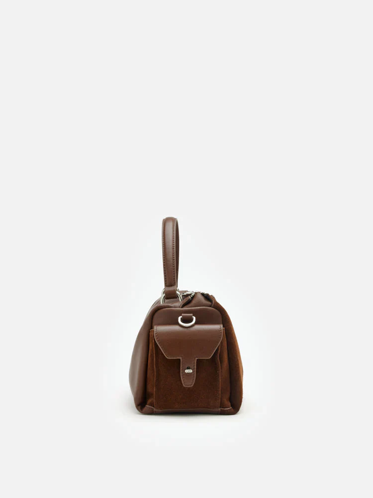 Sevila Suede Leather Satchel - Image 5