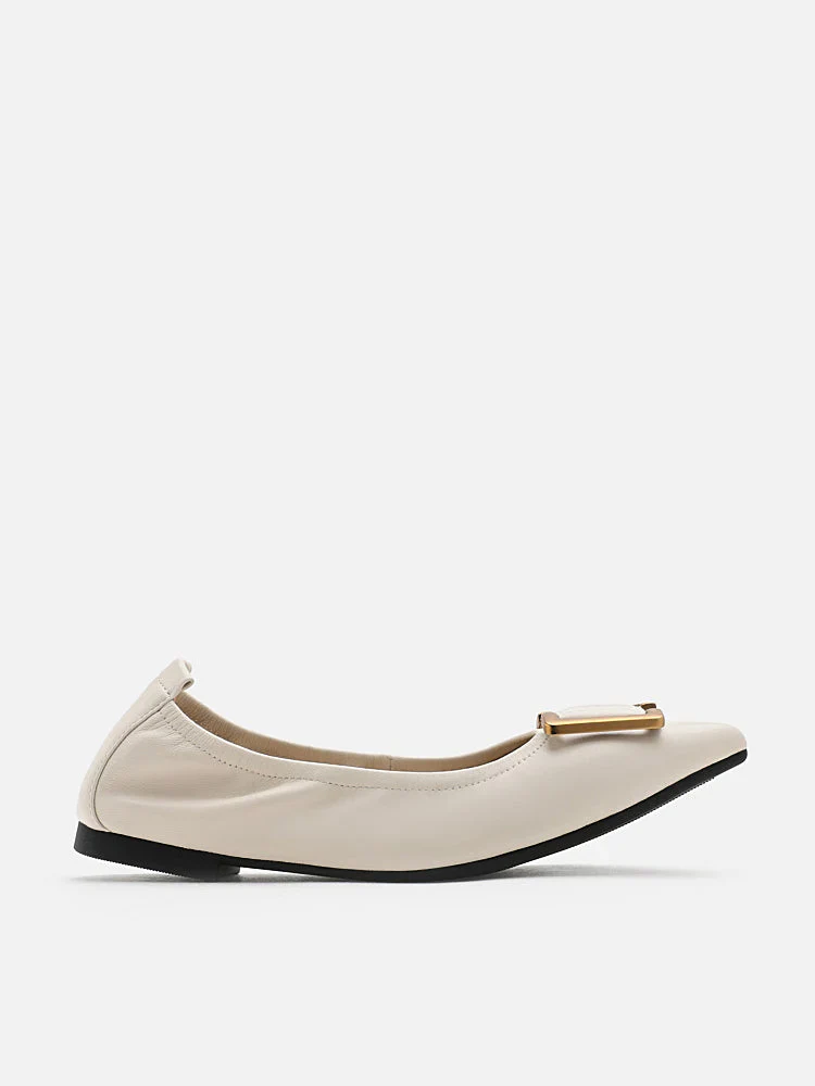 Harper Gold Buckled Pointed-Toe Flats - Image 3