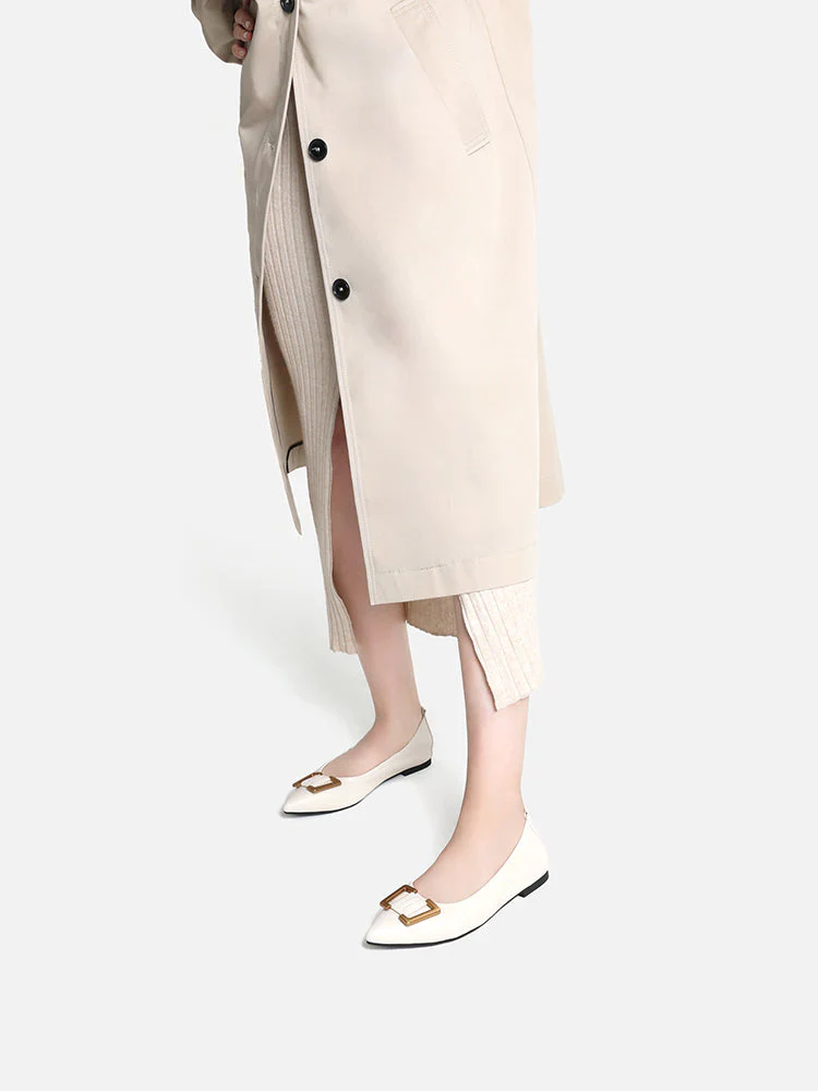 Harper Gold Buckled Pointed-Toe Flats - Image 4