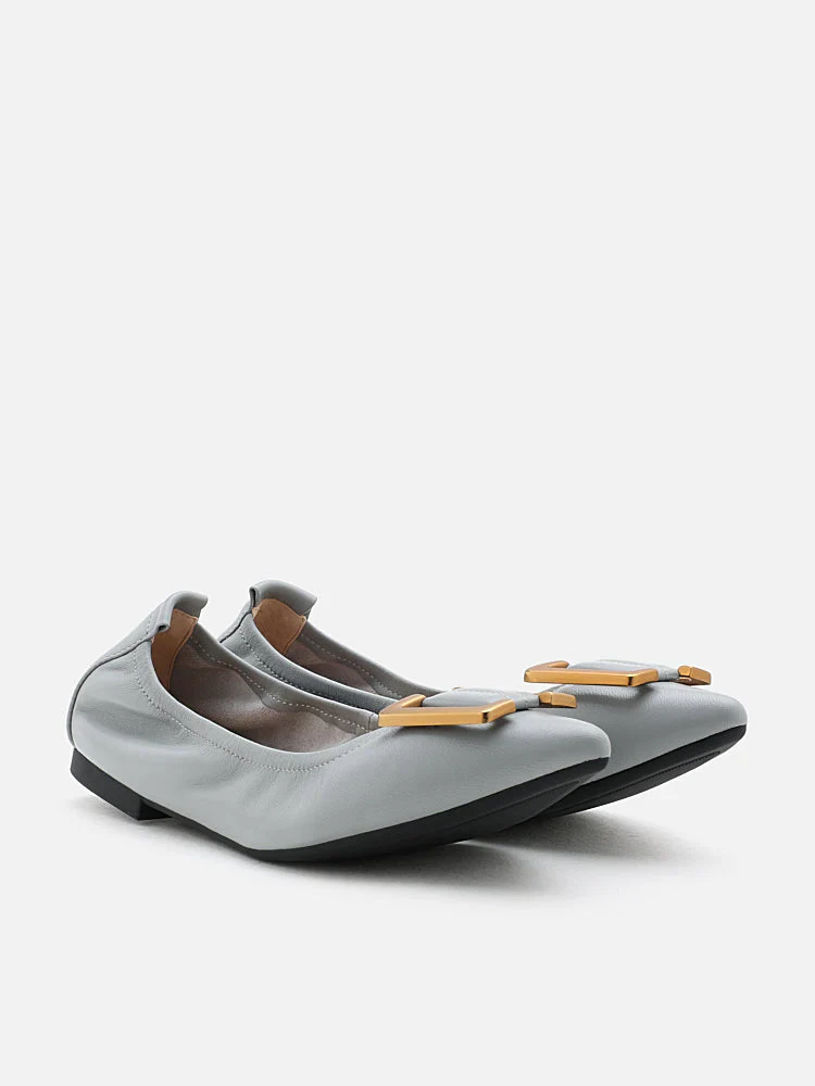 Harper Gold Buckled Pointed-Toe Flats - Image 6