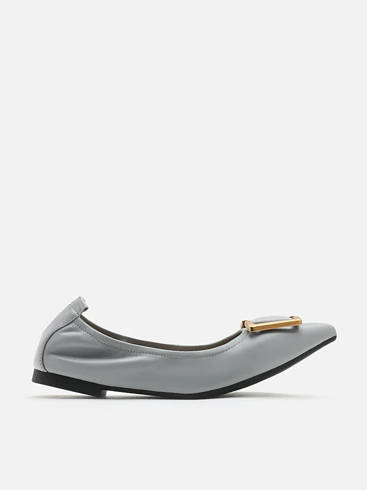 Harper Gold Buckled Pointed-Toe Flats - Image 7