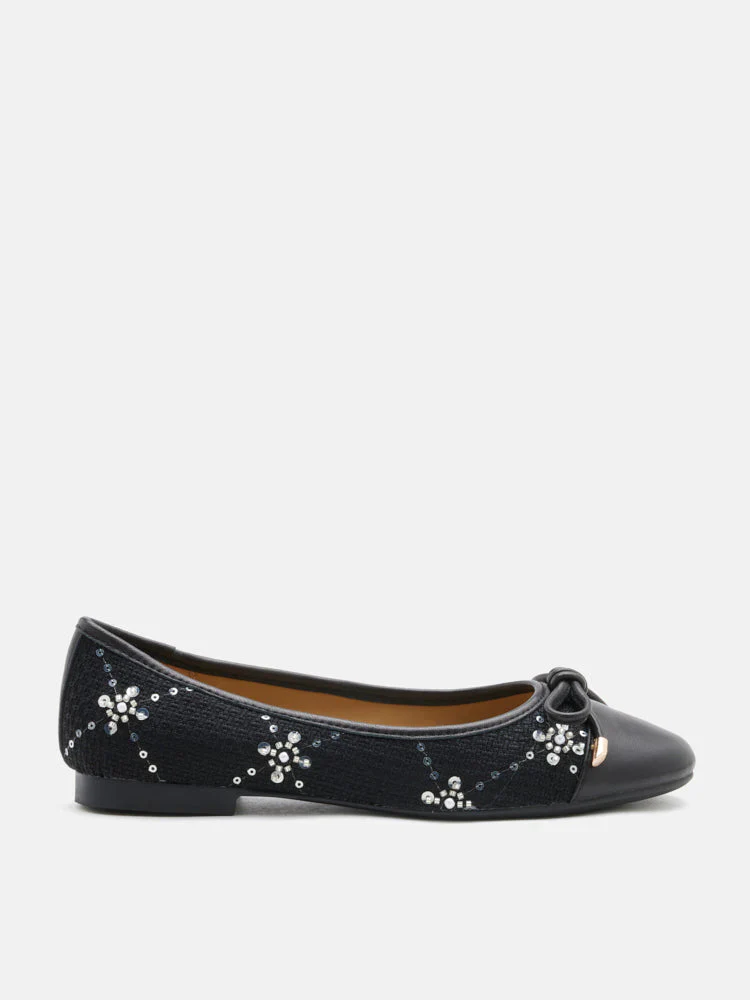 Heather Embellished Bow Ballet Flats - Image 12