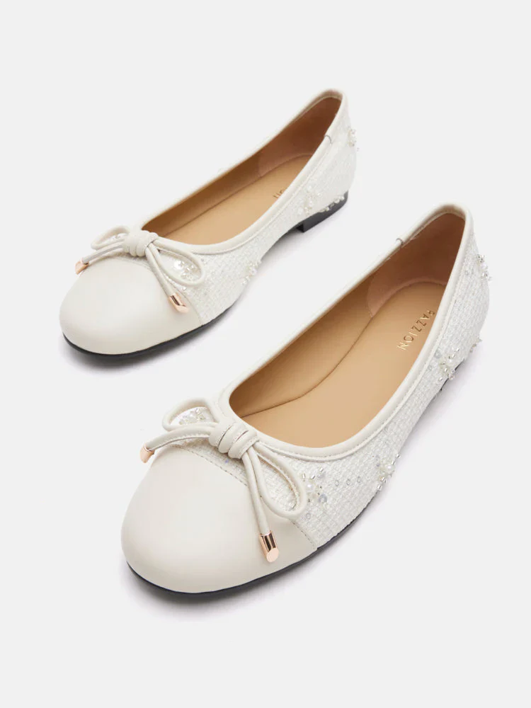 Heather Embellished Bow Ballet Flats - Image 3