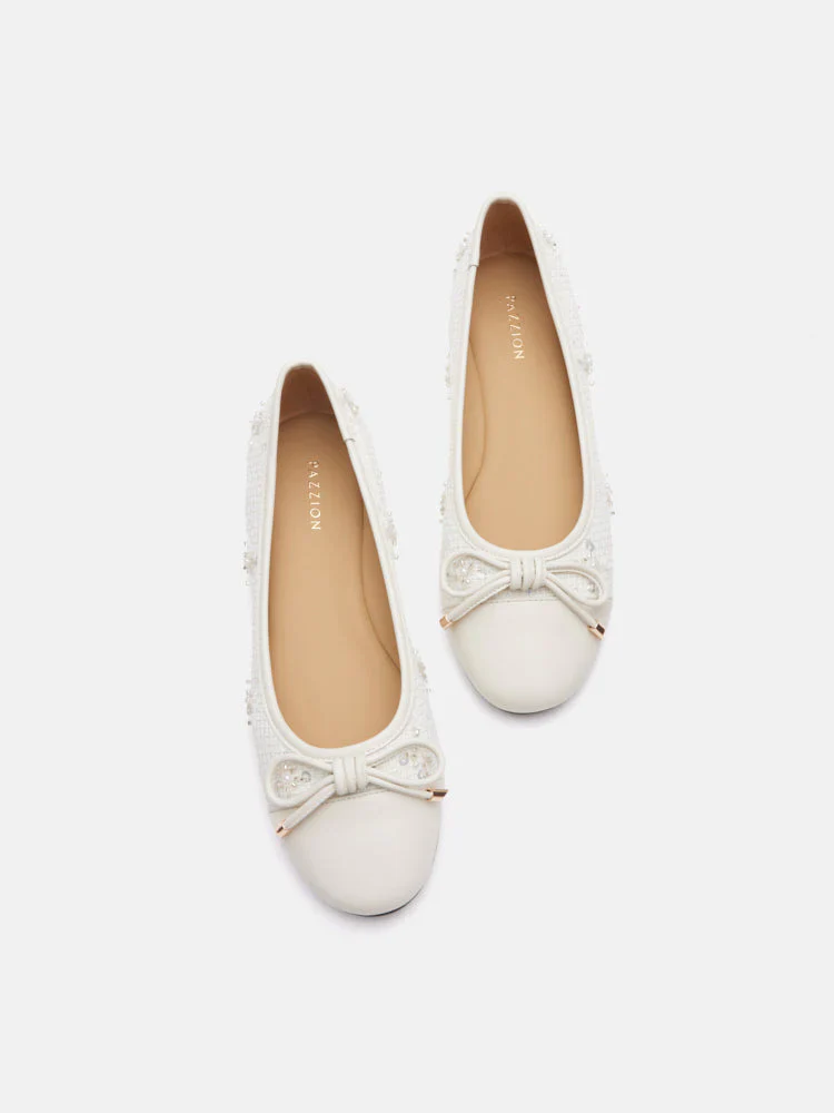 Heather Embellished Bow Ballet Flats - Image 6