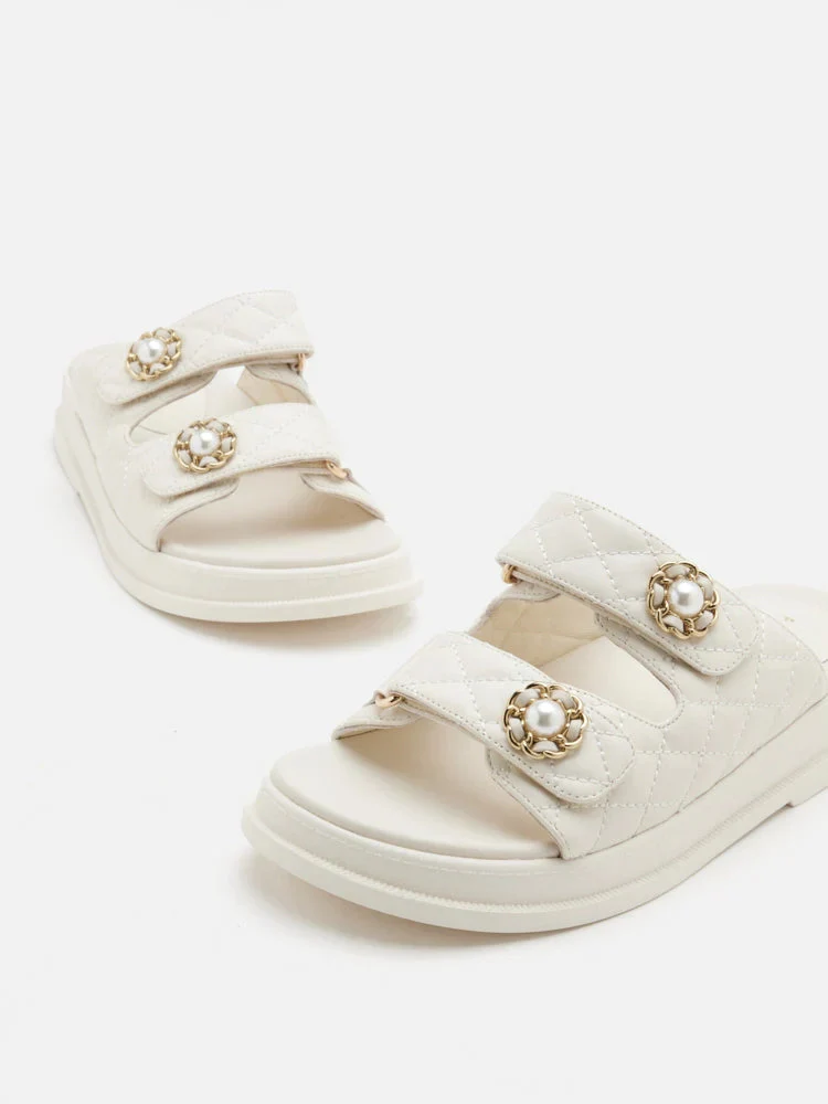 Leia Embellished Quilted Slides - Image 10