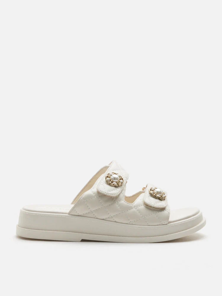 Leia Embellished Quilted Slides - Image 11