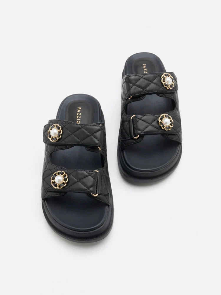 Leia Embellished Quilted Slides - Image 6