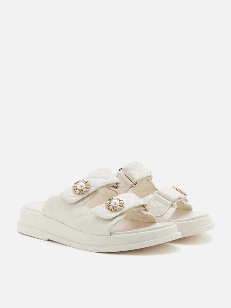 Leia Embellished Quilted Slides - Image 8