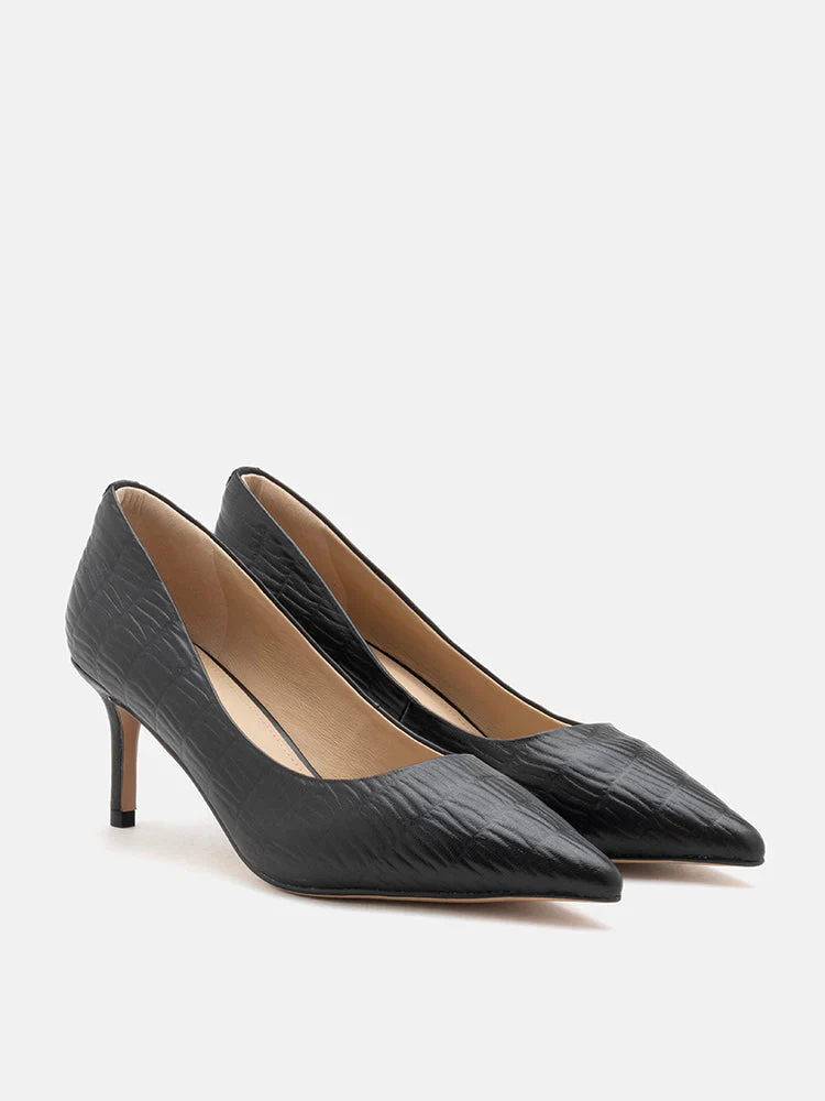 Adrianna Embossed Leather Heels - Image 8