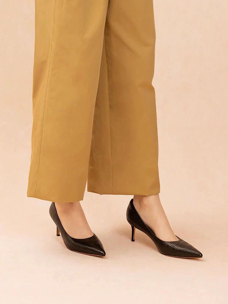 Adrianna Embossed Leather Heels - Image 9