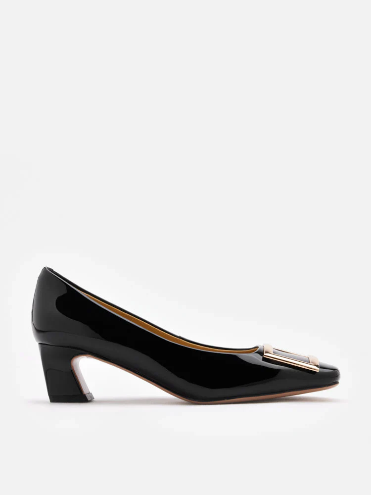 Yvette Buckle Square-Toe Pump Heels - Image 18