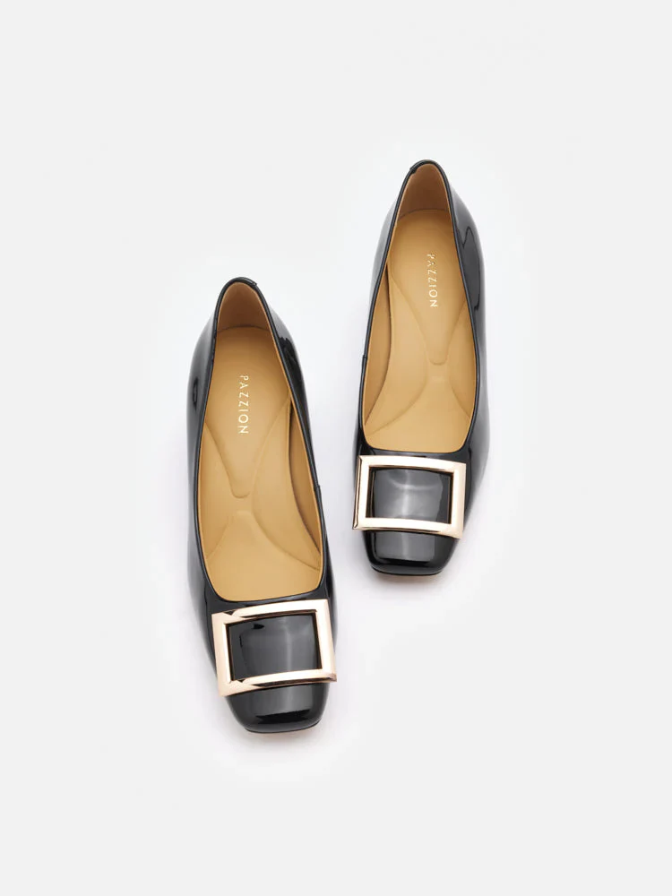 Yvette Buckle Square-Toe Pump Heels - Image 20