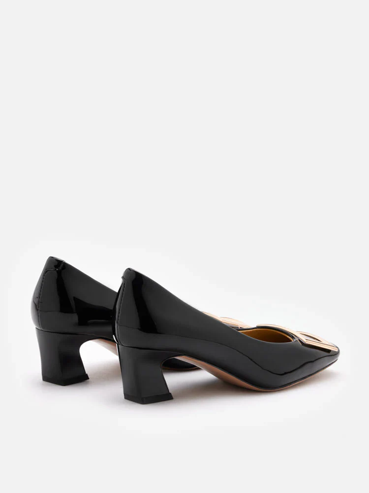 Yvette Buckle Square-Toe Pump Heels - Image 21